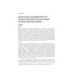 3189 (RP-472) -- Cross-Check and Modification of the DOE-2 Program for Calculation of Zone Weighting Factors