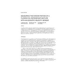 3181 (RP-356) -- Measuring the Concentration of a Flowing Oil-Refrigerant Mixture with an Acoustic Velocity Sensor