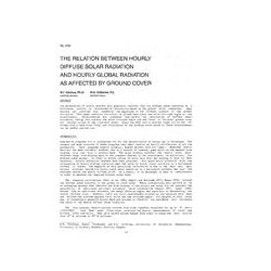 3160 -- The Relation Between Hourly Diffuse Solar Radiation and Hourly Global Radiation as Affected by Ground Cover