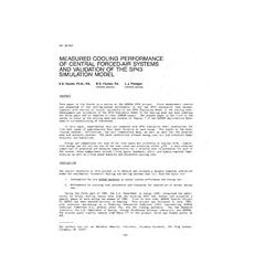 NY-87-16-1 -- Measured Cooling Performance of Central Forced-Air Systems and Validation of the SP43 Simulation Model