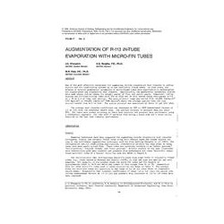 PO-86-11-3 -- Augmentation of R-113 In-Tube Evaporation with Micro-Fin Tubes