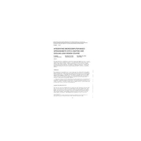 PO-86-03-5 -- Integrating Microcomputer-Based Spreadsheets into a Heating and Cooling Load Design Course