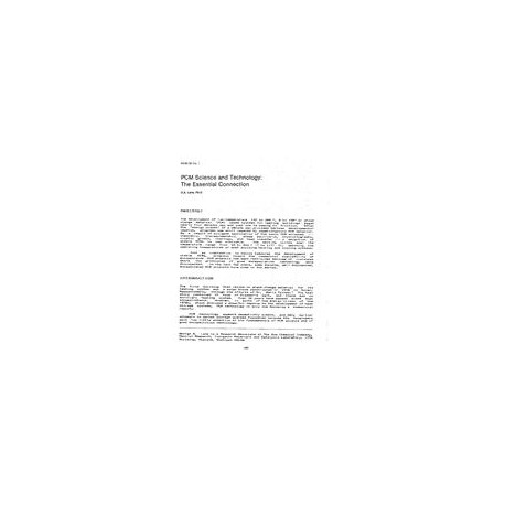 HI-85-38-1 -- PCM Science and Technology: The Essential Connection