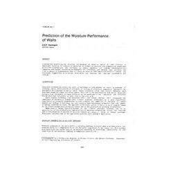 HI-85-30-1 -- Prediction of the Moisture Performance of Walls