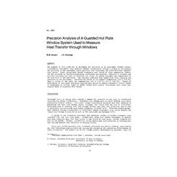 AT-2807 -- Precision Analysis of A Guarded Hot Plate Window System Used to Measure Heat Transfer through Windows