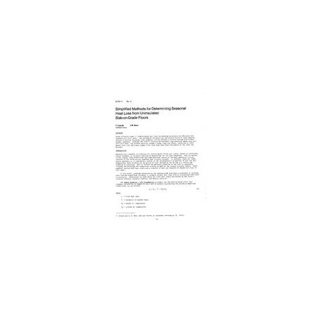 AT-84-11-4 -- Simplified Methods for Determining Seasonal Heat Loss from Uninsulated Slab-on-Grade Floors