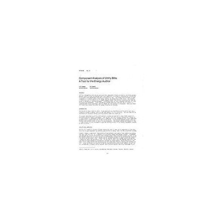 AT-84-08-2 - Component Analysis of Utility Bills: A Tool for the Energy Auditor