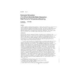 AC-83-05-4 -- Computer Simulation of a Lithium Bromide-Water Absorption Heat Pump for Temperature Boosting