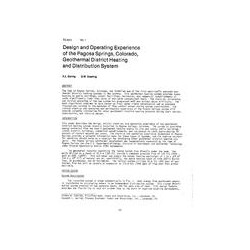 TO-82-04-1 -- Design and Operating Experience of the Pagosa Springs, Colorado, Geothermal District Heating and Distribution Syst