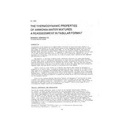 CI-2662 -- The Thermodynamic Properties of Ammonia-Water Mixtures: A Reassessment in Tabular Format