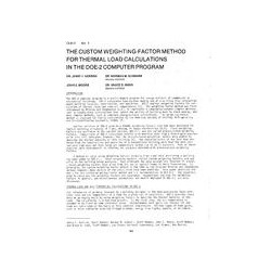 CI-81-03-3 -- The Custom Weighting-Factor Method for Thermal Load Calculations in the DOE-2 Computer Program