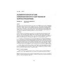 CI-2636 -- Augmentation of In-Tube Condensation of R-113 by Means of Surface Roughness