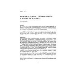 CH-81-05-2 -- An Index to Quantify Thermal Comfort in Residential Buildings