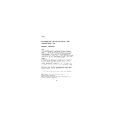 2586 -- Characteristics of Refrigerant Flow in a Capillary Tube