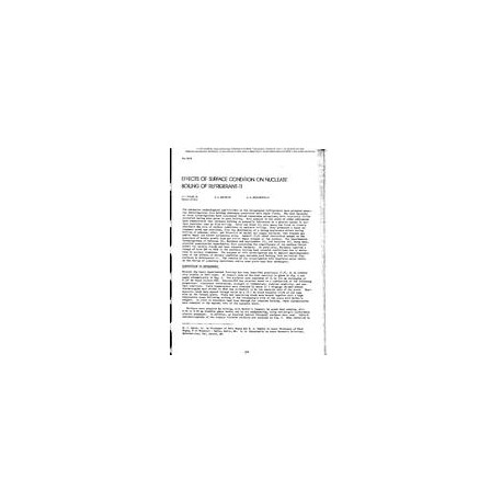 BO-2378 -- Effects of Surface Condition on Nucleate Boiling of Refrigerant-11