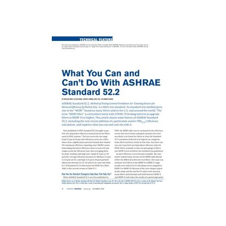 What You Can and Can&x27;t Do With ASHRAE Standard 52.2