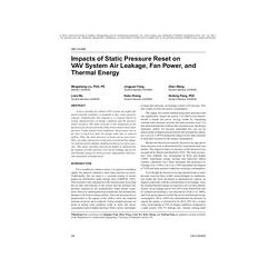 OR-10-046 -- Impacts of Static Pressure Reset on VAV System Air Leakage, Fan Power, and Thermal Energy