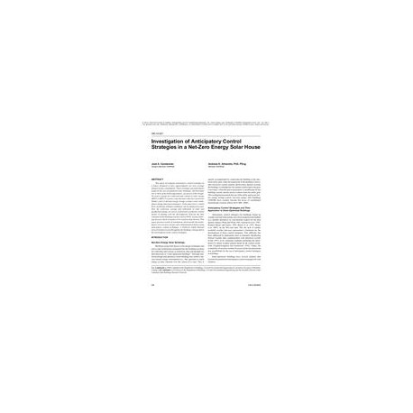 OR-10-027 -- Investigation of Anticipatory Control Strategies in a Net-Zero Energy Solar House