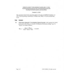 Errata to Guideline 1.2-2019 -- Technical Requirements for the Commissioning Process for Existing HVAC&amp;R Systems and Assembl