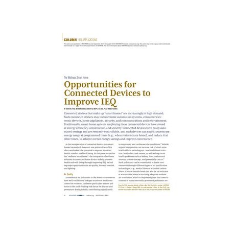 IEQ Applications: Opportunities for Connected Devices to Improve IEQ