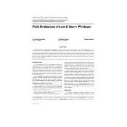 Field Evaluation of Low-E Storm Windows