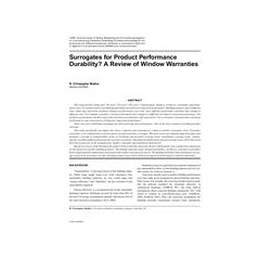 Surrogates for Product Performance Durability? A Review of Window Warranties