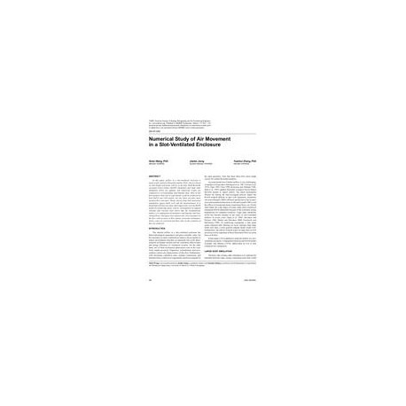 DA-07-042 Numerical Study of Air Movement in a Slot-Ventilated Enclosure