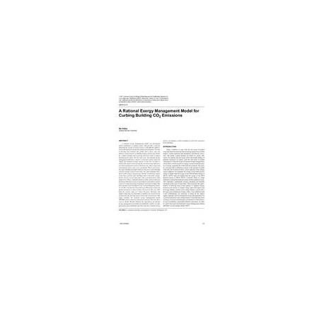 LB-07-013 -- A Rational Exergy Management Model for Curbing Building CO2 Emissions