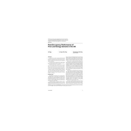 LB-07-001 -- Post-Occupancy Performance of Five Low-Energy Schools in the UK