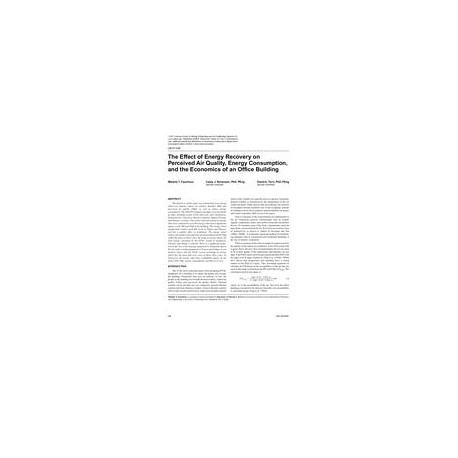 LB-07-046 -- The Effect of Energy Recovery on Perceived Air Quality, Energy Consumption, and the Economics of an Office Building